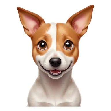 Cinematic Comical Jack Russell Terrier Portrait Emoji, Head tilted dramatically with an exaggeratedly shocked expression, featuring a perky, agile body with wide, comically expressive eyes full of playful disbelief and animated, perked ears, Simplified yet hilariously expressive features, highly detailed, glowing with a slightly sassy glow, high shine, dramatic yet playful, stylized with an air of cheeky canine mischief, soft glowing outline, capturing the essence of a meme-worthy Jack Russell Terrier that looks ready to side-eye its way into viral fame! sticker