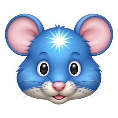 A mouse face with blue sun rays sticker