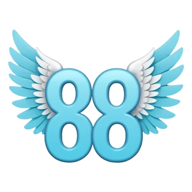 Number cyan sixty-seven with white wings  sticker