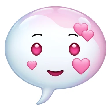 White Thinking bubble with pink hearts  sticker