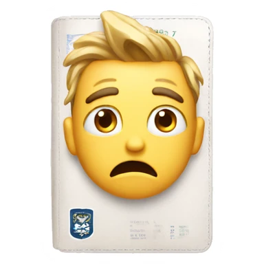 passport with the emotion of shock sticker