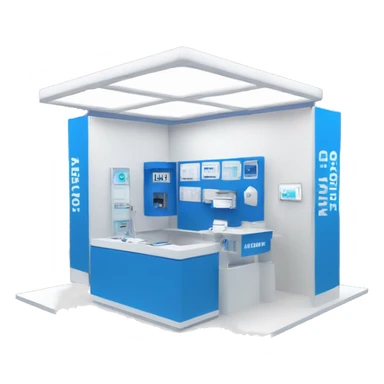 dialyzer tradeshow booth in all blue sticker
