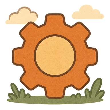 A modern, minimalistic icon of settings in flat design style, using bright and harmonious colors, suitable for mobile and web applications. sticker