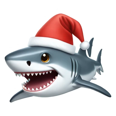 Shark with Christmas hat sticker