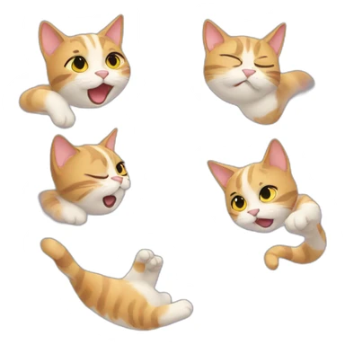 Cat flying kisses  sticker