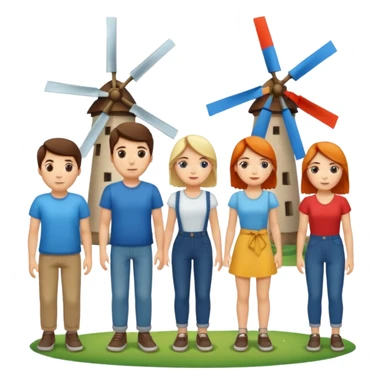 peopşe with Windmills sticker