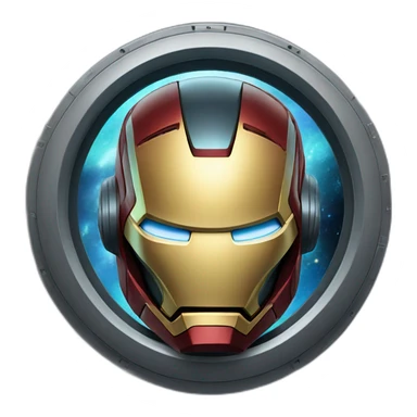 Ironman in a spaceship sticker