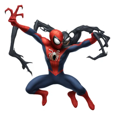 spiderman battiling with venom sticker