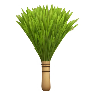 Sauna broom from grass flowers and tree sticker