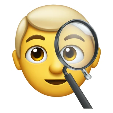 simple face holding magnifying glass to eye with eyebrow raised sticker