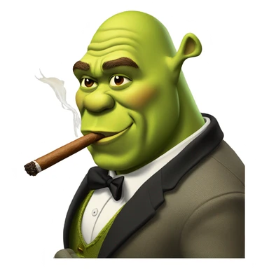 Shrek smoking a cigar sticker