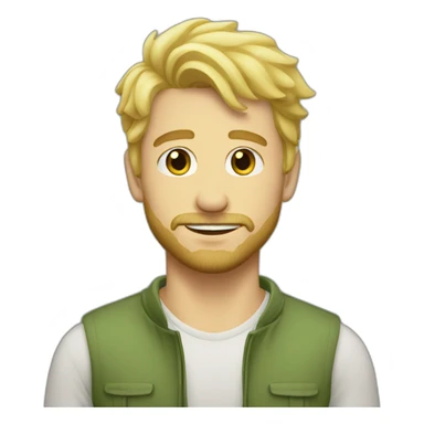blonde guy green wyes, blonde short beard sticker