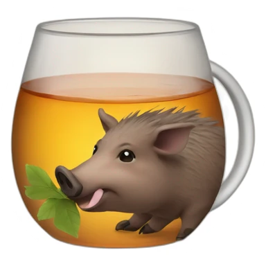 Wild boar drink tea sticker