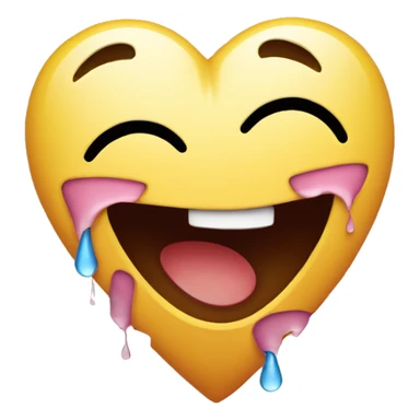 A laughing emoji with tears of joy but holding a broken heart. sticker