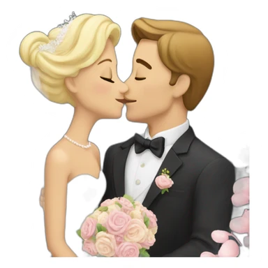 Just married kiss sticker