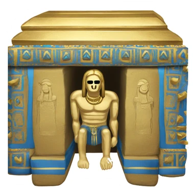 gold blue white black sarcophagus, full body  sticker