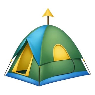 colorful camping tent in nature sticker