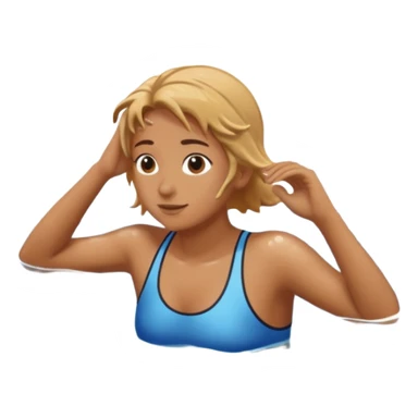 swimming side view in the water lake. sticker