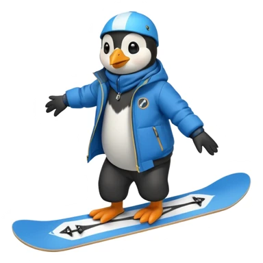 Snowboarder Penguin sticker
