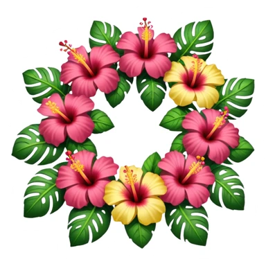 Hibiscus lei sticker