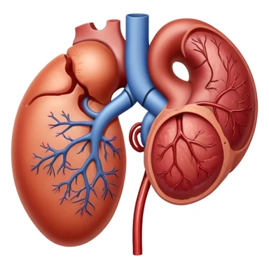 detailed kidney with anatomical features sticker