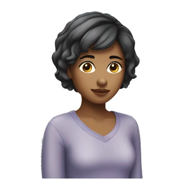 19 years old girl with short hair and small eye sticker