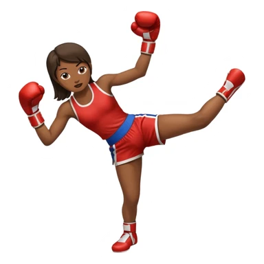 woman thai boxing click legs up in thai boxing suit sticker