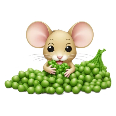 mouse eating peas with applesauce sticker