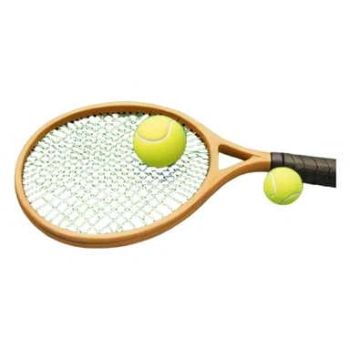 A tennis racket resting on the green grass of a tennis court, with a tennis ball placed nearby and the net stretching across the court. The background captures the fresh, open atmosphere of a traditional grass court, emphasizing the elegance and precision of the sport. sticker