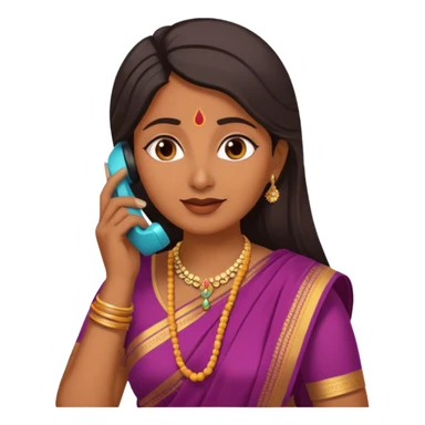 generate an indian aunty talking on the call sticker