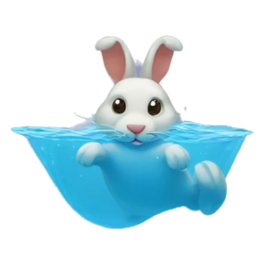 Rabbit swimming  sticker