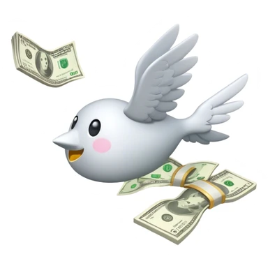 #61BEB0 money flying  sticker