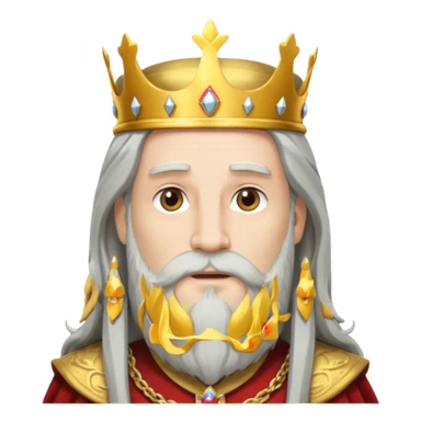 king with pure grey long haired sticker