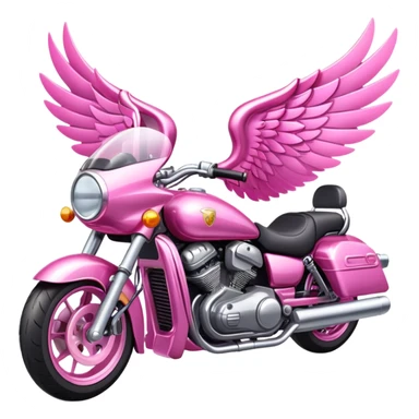 Motorcycle with pink wings sticker