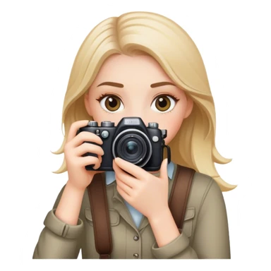 white girl photographer with her camera sticker