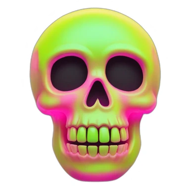 fluo toy skull sticker
