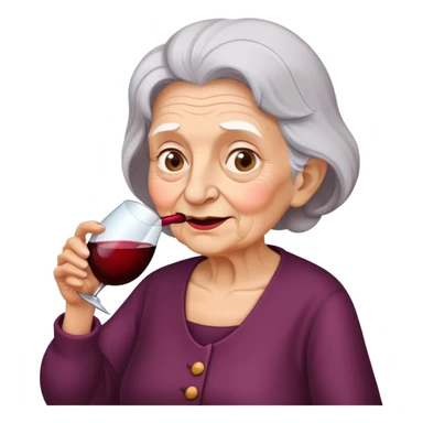 Old woman drinking a gallon of wine sticker