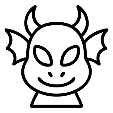 kid dragon with demon horns and alien eyes sticker