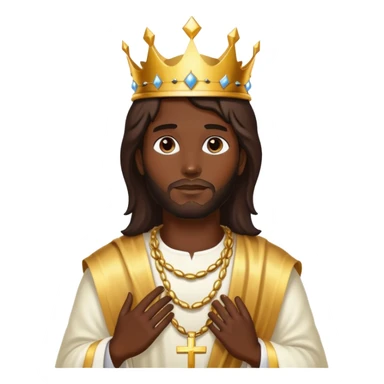 Dark skin christ Jesus gold crown in heaven sticker