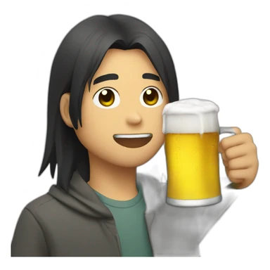 aizawa drinking beer sticker