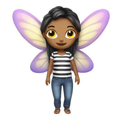 fairy with stripped shirt girl white  sticker