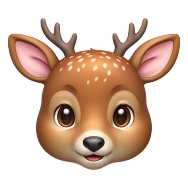 Cinematic Cute Deer Portrait Emoji, Head tilted playfully and inquisitively, showcasing a delicate Fur speckled with subtle white spots and gentle earth tones, round, sparkling eyes filled with curious wonder, Simplified yet irresistibly adorable features, highly detailed, glowing with a warm, friendly glow, high shine, affectionate and graceful, stylized with a touch of woodland whimsy, bright and endearing, soft glowing outline, capturing the essence of a mischievous yet loving fawn, so playful it feels like it could skip out of the screen into your arms! sticker