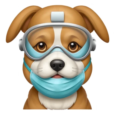 dog Wearing Medical Mask sticker