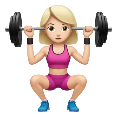 Girl lifting weights sticker