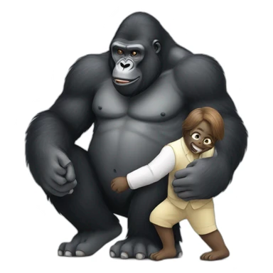 Gorilla Playing with Modi sticker