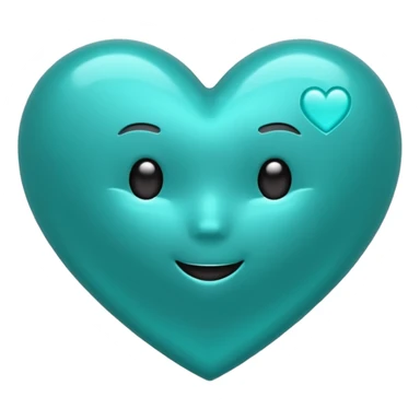 A teal heart emote that is a gif sticker