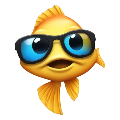 Fish with sunglasses sticker