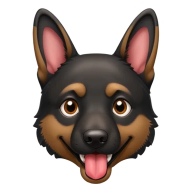 cartoon style dark German Shepherd dog withlonger tongue hanging out  sticker