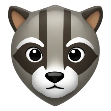 shield with raccoon head on it sticker