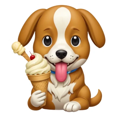 Dog eating icecream  sticker